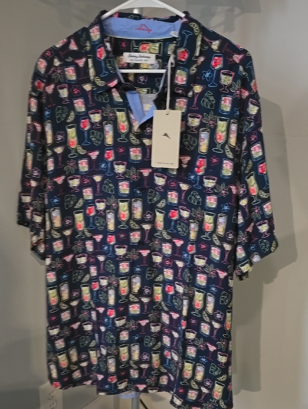 Tommy Bahama Veracruz Cay Electric Cocktail Short Sleve Shirt Size XL